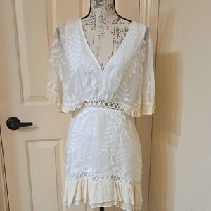 Charlotte Russe White Ruffled Wrap Mini Dress
